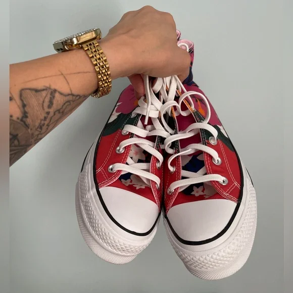 Converse unisex Tropical High-Top Sneakers - Pink and Red - Picture 4 of 10